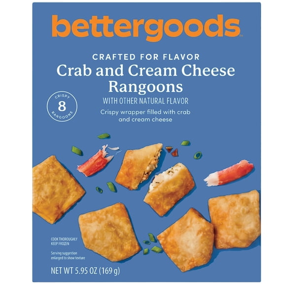 bettergoods Crab and Cream Cheese Rangoon, 5.95 oz, 8 Count (Frozen)