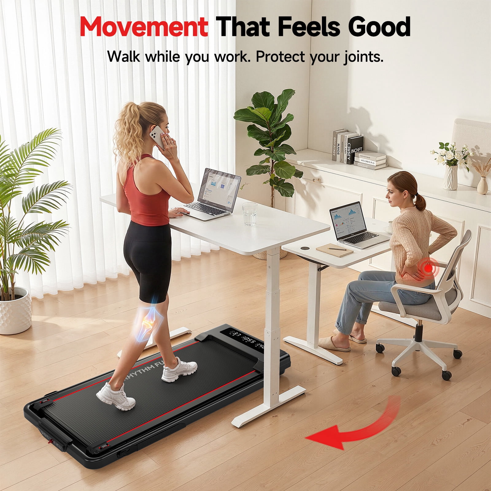 ACEVIBE Walking Pad with Incline, Foldable Walking Pad Treadmill with Handle for Home/Office