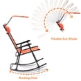 thumbnail image 3 of Costway Folding Rocking Chair Rocker Porch Zero Gravity Furniture Sunshade Canopy Orange, 3 of 10