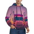 thumbnail image 2 of Wukai Sunset Truck Highway Print Men Hoodies Fleece Sweatshirts Long Sleeve Sweaters Pullover Fall Outfits Winter Clothes-3X-Large, 2 of 7