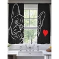 thumbnail image 2 of French Bulldog Sheer Curtains 2 Panels Set Love Heart Sheer Window Curtains Light Filtering Rod Pocket Voile Drapes for Bedroom Living Room 52"x63", 2 of 8