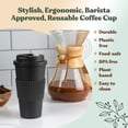 thumbnail image 2 of FEBU Plant-Based Reusable Coffee Cup with Lid and Sleeve | 16oz, Moon Black | Portable Travel Mug made from Bamboo | Dishwasher Safe, Compostable, Plastic Free with Leak-Proof Screw-on Lid, 2 of 5