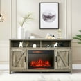 thumbnail image 4 of Gymax 59'' Fireplace TV Stand W/ 25'' 1350W Electric Fireplace Heater Natural, 4 of 10