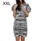thumbnail image 1 of Vestido de mujer Camiseta larga con estampado de camuflaje Vestido suelto de manga corta, Gris, XXL Monstrate AP002154-29, 1 of 6