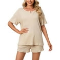 thumbnail image 2 of Liacowi Women Pajama Set Short Sleeve T-Shirts Tops and Shorts 2 Piece Sleepwear Loungewear, 2 of 5