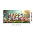 thumbnail image 3 of Floral Design Easter Bunny Happy Easter Banner Party Decoration Background for Easter Celebrations Easter Egg Hunts Photography Props Family Gatherings, 3 of 8
