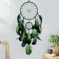 Qonioi Dreamcatcher, Woven Home Decor Pendant with Feathers for Wall Hanging, Healing Dream Catcher Gift for Bedroom Living Room Office, Gray Blue Orange Red Green Color Options