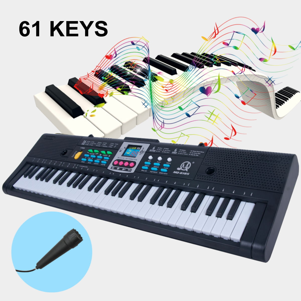ELECTRONIC PIANO WITH 23 KEYS KEYBOARD POWER PLUG AUTO MELODY PRE-PROGRAMMED RED 