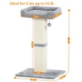thumbnail image 6 of Kilodor 32" Cat Scratching Post for Indoor Cats, Sisal Cat Scratcher with Plush Perch, Large Scratch Post with Bed, Removable Cover, Sisal Fabric,Gray, 6 of 6