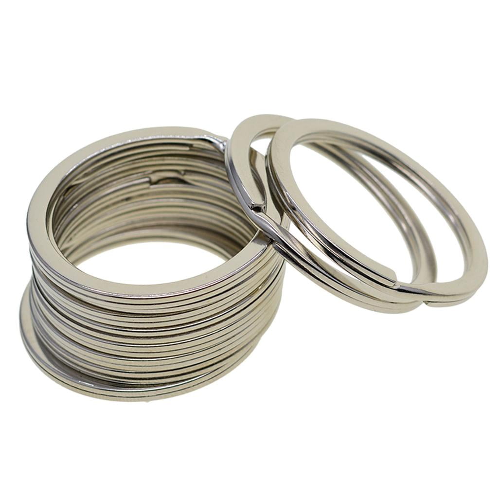 Milageto 5x Various Split Key Rings Keys Chain Bag Charms Clasp Flat Round Circle Clip 1 5 Pcs