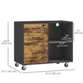 thumbnail image 3 of HOMCOM 3 Drawer Mobile File Cabinet with Charging Station USB Ports Wheels, 3 of 10