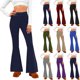 thumbnail image 1 of Pincandy Women's Solid Color Elastic Waist Yoga Flared Pants, Comfortable, Casual & Fitness Activities, 1 of 6