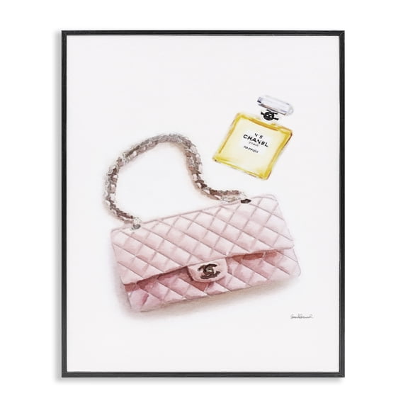 Stupell Industries Art Deco Pink Purse Gold Perfume Black Framed Giclee Art, 11 x 14, by Amanda Greenwood