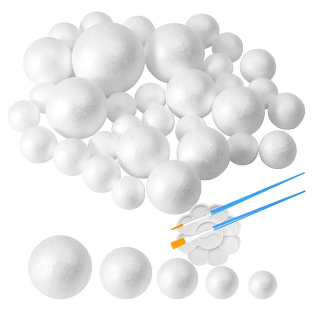 36Pack Craft Foam Balls Assorted Sizes (1-2.4 In) Foam Balls For Arts And Crafts Christmas School Craft Project And Holiday Party