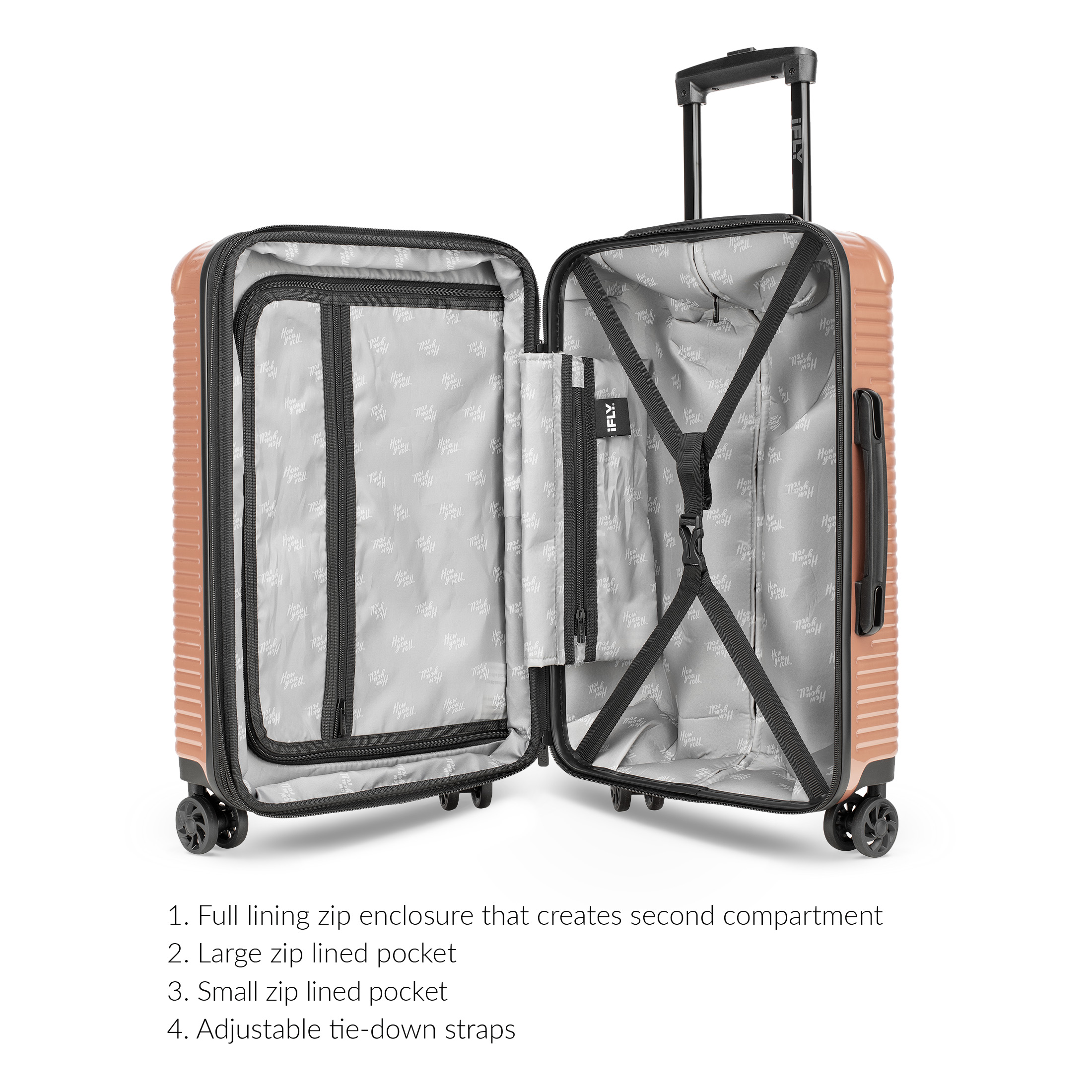 iFLY Hardside Alloy 20 Inch Carry-on, Copper - image 3 of 9
