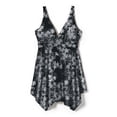 thumbnail image 4 of Swim 365 Women's Plus Size Handkerchief-Hem Twist-Front Tummy Control Two-Piece Swim Dress, 4 of 6