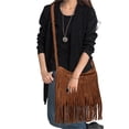 thumbnail image 3 of CAIXIA Messenger Bag Woven Fringe Detail Casual Crossbody Messenger Purse, Simple Fashion Shoulder Bag For Daily Everyday Outfits, 3 of 9