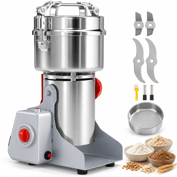 Grain Grinder Electric Spice Herb Mill 700g 110V 2400W Food Grinding Machine High-speed Pulverizer For Dry Coffee Nut Cereal Flour Corn Seeds Seasonings Wheat Condiment