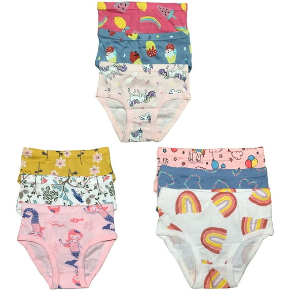 B&Q's Adorable Comfort: 9-Pack Stylish and Cozy Cotton Briefs for Toddler Little Girls | Sizes 2T-7T, Perfect for Everyday Wear