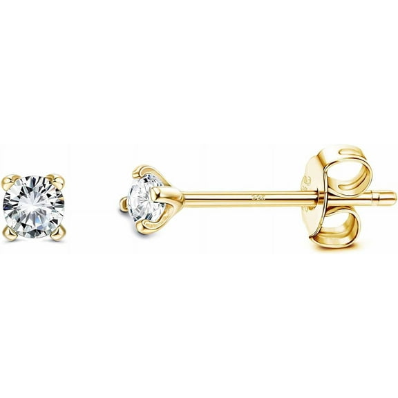 925 Sterling Silver Long Post Earrings For Thick Earlobes | 2Mm Tiny Cubic Zirconia Small Stud Earrings For Women Men Hypoallergenic[Z4744]