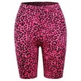 thumbnail image 1 of A2Y Women's Brushed Microfiber Leopard Print Biker Bermuda Shorts Hot Pink XL, 1 of 3