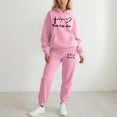 thumbnail image 2 of Sweatsuits for Women 2 Piece Long Sleeve Letter Print Hooded Sweatshirt and Sweatpants Casual Fall Comfy Fashion Tracksuit Sets, 2 of 4