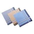 thumbnail image 3 of Cotton Men Handkerchiefs Grandfathers 16inch Gentlemen Pocket Square Hankies Style A 3Pcs, 3 of 8