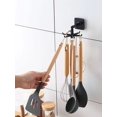 thumbnail image 1 of 1pc Rotatable ABS Hanging Storage Rack, Classic Black Kitchen Hanging Storage Rack For Home, 1 of 5