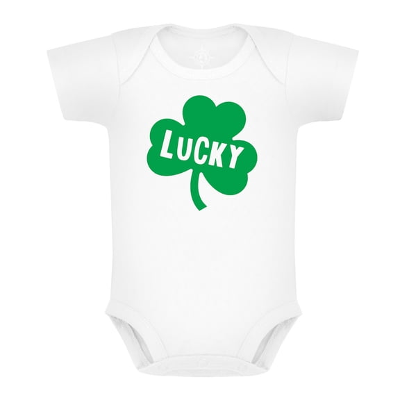 Creative Knitwear St. Patrick's Day 'Lucky' Baby Bodysuit, Oxford, 3-6 Months