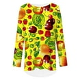 thumbnail image 2 of CLOOCL Shirts for Women Plus Size Clothing Fruits Graphic Printing Long Sleeves Tops, 2 of 6