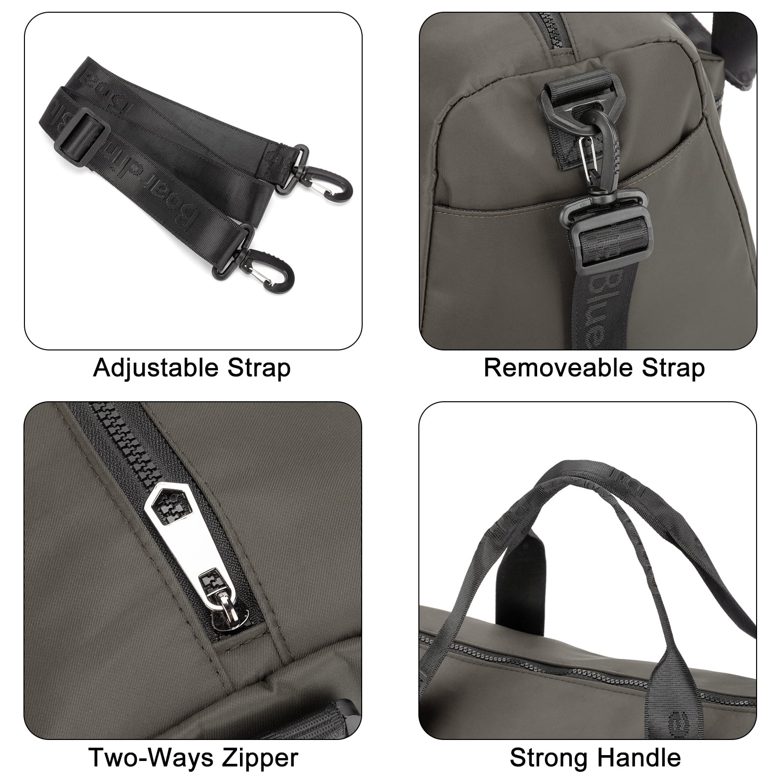 For United Airline 17x10x9 Inches Personal Item Underseat Travel duffle bag, ports Tote Gym Bag,Shoulder Weekender Overnight Bag (Grey)