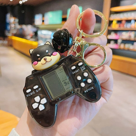 Mdesiwst Game Console Keychain Cartoon Mini Game Machine Fun Handheld Entertainment for Gift