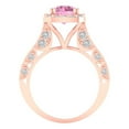 thumbnail image 4 of Clara Pucci 14K Rose Gold Solid Gold Pink Halo Anniversary Ring for Women - 2.37 cttw Round Cut, 4 of 8
