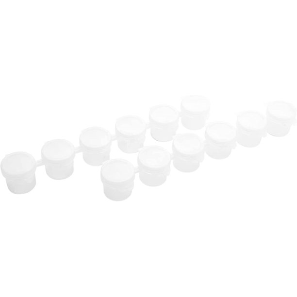 20 Strips 120 Pots 5 ml 6 Cups Mini Empty Paint Pot Craft Plastic