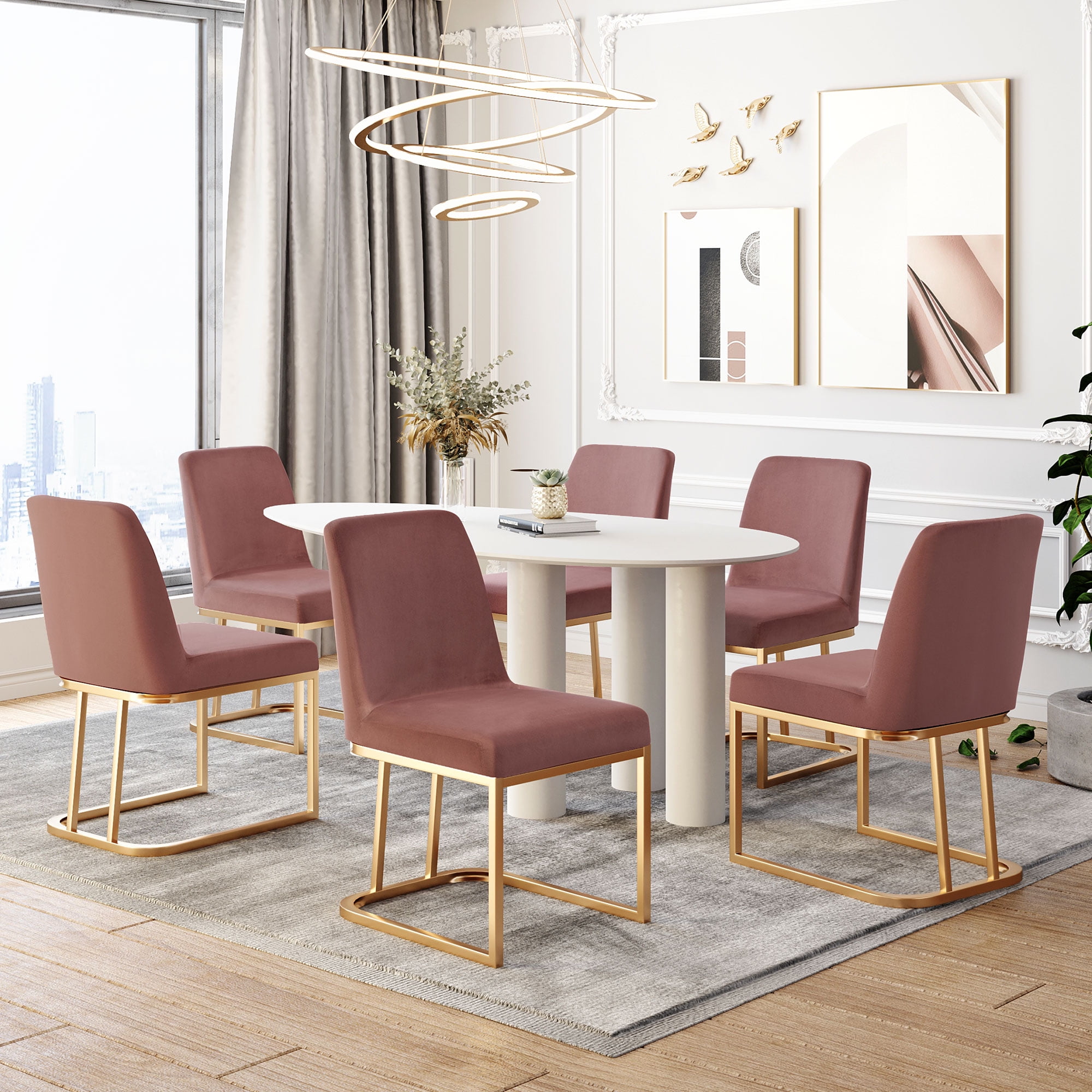 velvet dining room chairs set of 6