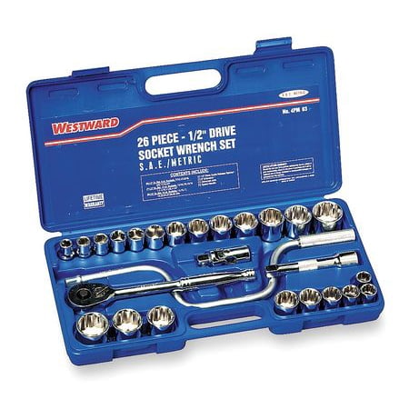 Westward 1 2 Drive Socket Set Standard Length 4pm03 Walmart Com