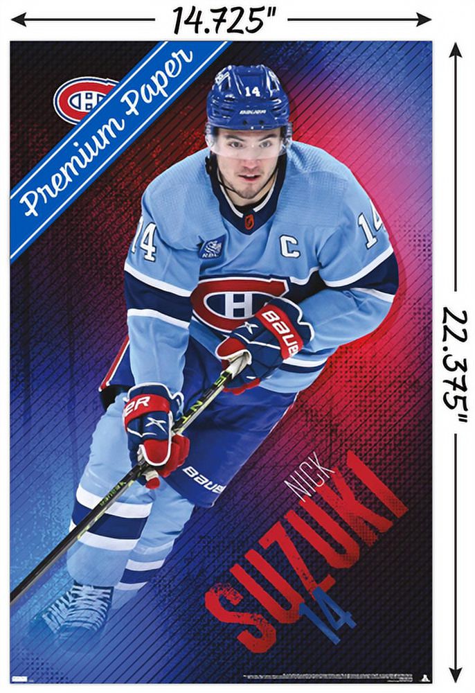 NHL Montreal Canadiens - Nick Suzuki 23 Wall Poster, 14.725" x 22.375"