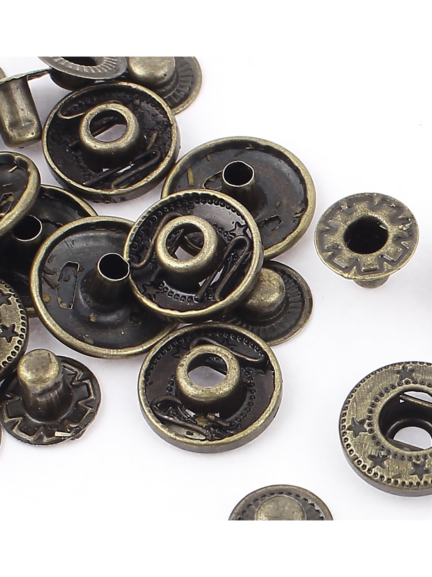 6 Sets 15mm Dia Cap Metal Sewing Finish Poppers Snap Fasteners Press