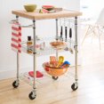thumbnail image 2 of TRINITY Ecostorage Bamboo Kitchen Cart - Chrome, 2 of 6