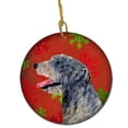 thumbnail image 1 of Irish Wolfhound Red Snowflakes Holiday Christmas Ceramic Ornament, 1 of 1