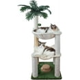 thumbnail image 1 of Cat Scratching Post es Small Cat Tree Tower with Two Cat Hammock Double Cat Hammock with Cat Toy Wooden Interactive Cat Condo for Kitten and Adults Cat, 1 of 6