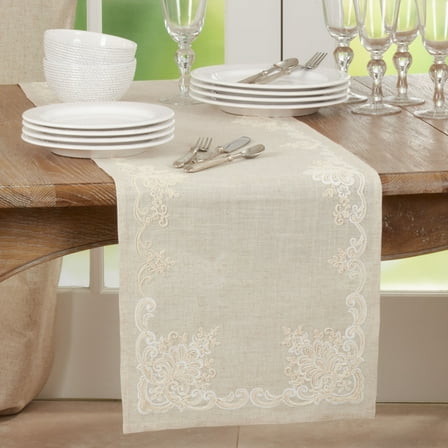 Saro Lifestyle Embroidered Design Table Runner
