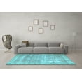 thumbnail image 3 of Ahgly Company Indoor Square Persian Light Blue Traditional Area Rugs, 5' Square, 3 of 4