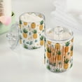 thumbnail image 2 of Yayeee 2 Pack Qtip Holder Bathroom Cotton Swab Canister with Lid Clear Dispenser Set, Pineapple, 2 of 6