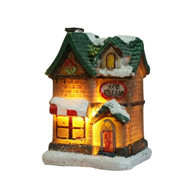 Décoration Robuste en Résine LED Illuminant Figurine de Poupée de Noël DIY pour Chambre à Coucher