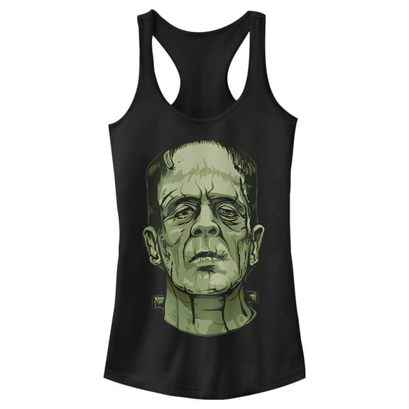 Junior's Universal Monsters The Monster Portrait  Racerback Tank Top Black 2X Large