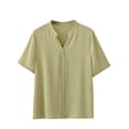 thumbnail image 1 of Timegard Plus Size Tops for Women Striped V-Neck Short Sleeve Shirts Summer Casual Loose Tops Basic Tee, 1 of 3