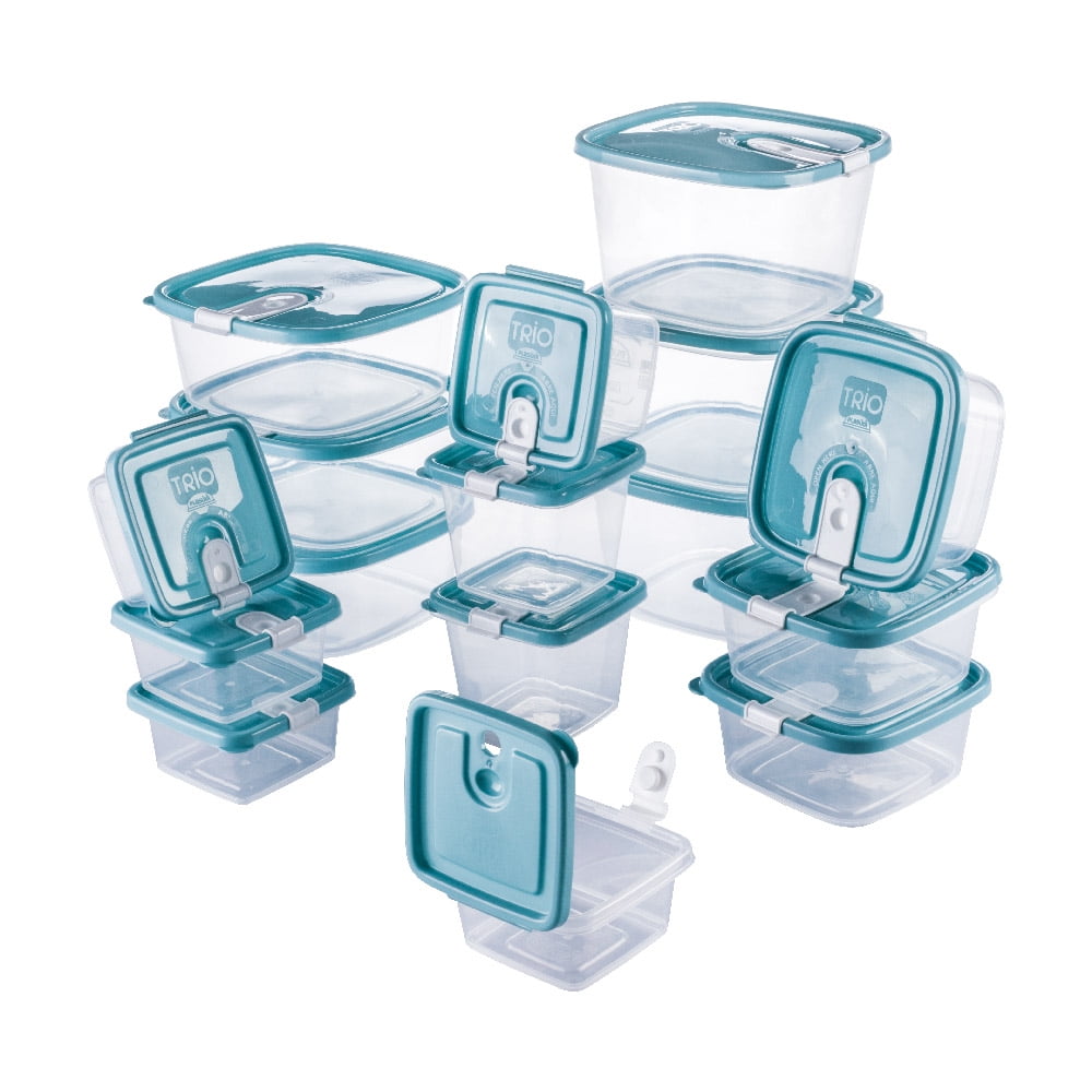 Plastic Food Storage Containers w/attached Lids. Multi sizes Containers