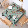 thumbnail image 2 of Dachshund and Flower Square Tablecloth,Waterproof Square Table Cover,Wipeable Spillproof Washable Table Cover for Home Kitchen Party Decor 42"X42"(107x107cm), 2 of 6