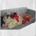 thumbnail image 6 of Flower Soft Flannel Fleece Throw Blanket, Red Poppy Flower Paint Brush Effect Beige Floral Design Digi Art Composition, Cozy Plush for Indoor and Outdoor Use, 50" x 70", Multicolor, by Ambesonne, 6 of 6